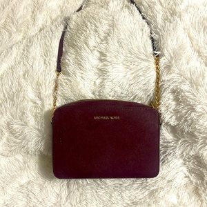 Michael kors crossbody burgundy ! Used one time , no bag included ! Authentic
